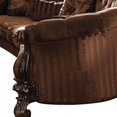 55" Brown Velvet Curved Sofa And Toss Pillows - Homeroots