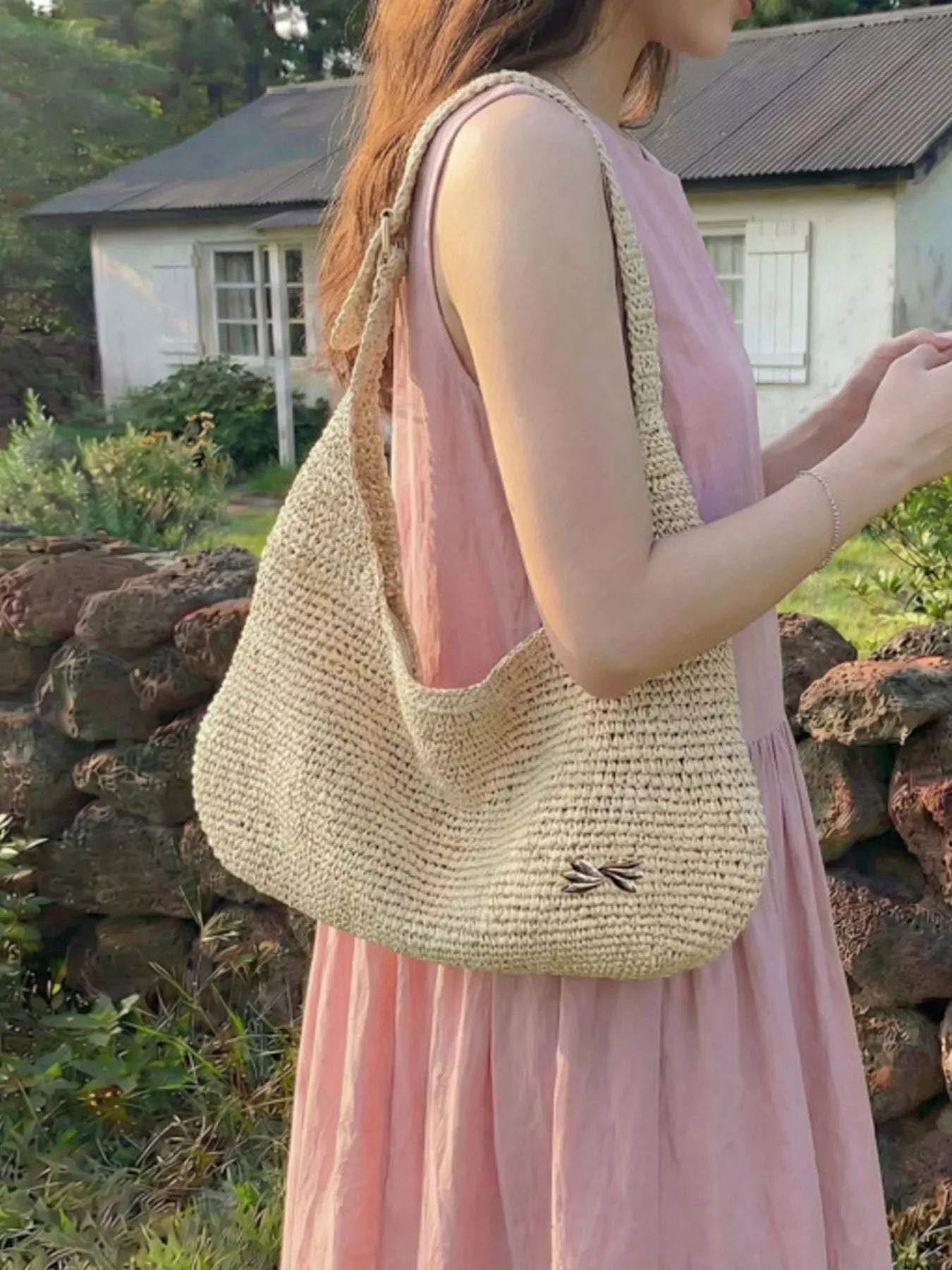 Woven Casual Beach Shoulder Bag - Trendsi - Flyclothing LLC