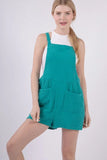VERY J Sleeveless Double Gauze Overalls with Pockets - Trendsi