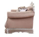 80" Champagne Velour Loveseat and Toss Pillows - Homeroots