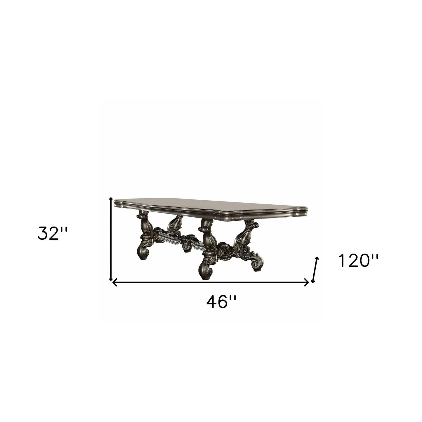 46" Platinum Solid Wood Trestle Base Dining Table - Homeroots - Flyclothing LLC