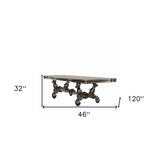 46" Platinum Solid Wood Trestle Base Dining Table - Homeroots - Flyclothing LLC