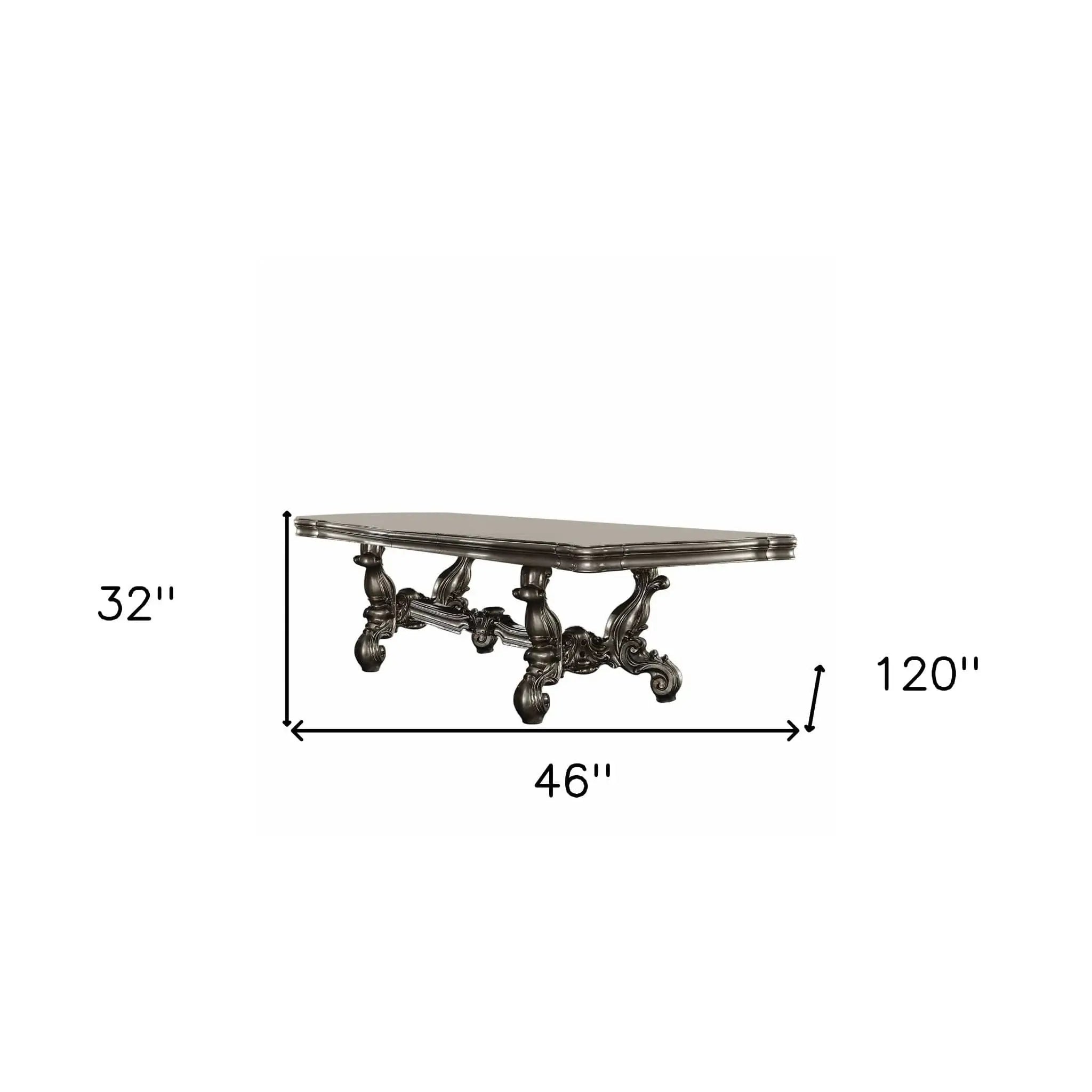 46" Platinum Solid Wood Trestle Base Dining Table - Homeroots - Flyclothing LLC
