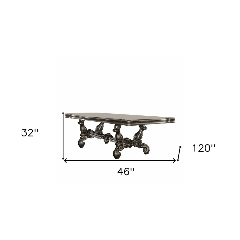 46" Platinum Solid Wood Trestle Base Dining Table - Homeroots - Flyclothing LLC