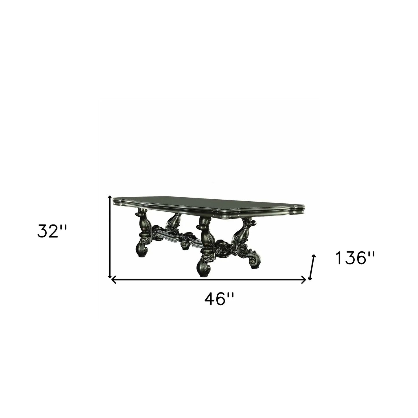 46" Green Solid Wood Trestle Base Dining Table - Homeroots - Flyclothing LLC