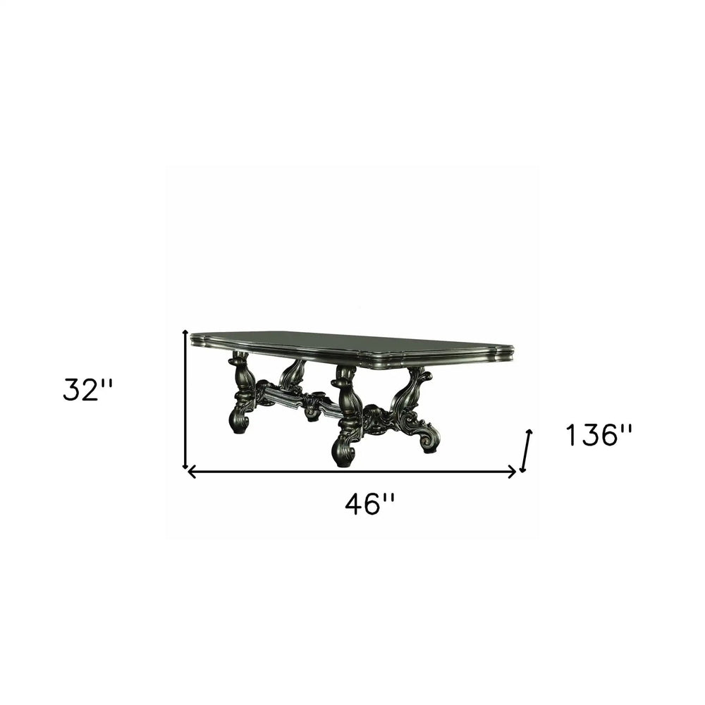 46" Green Solid Wood Trestle Base Dining Table - Homeroots - Flyclothing LLC