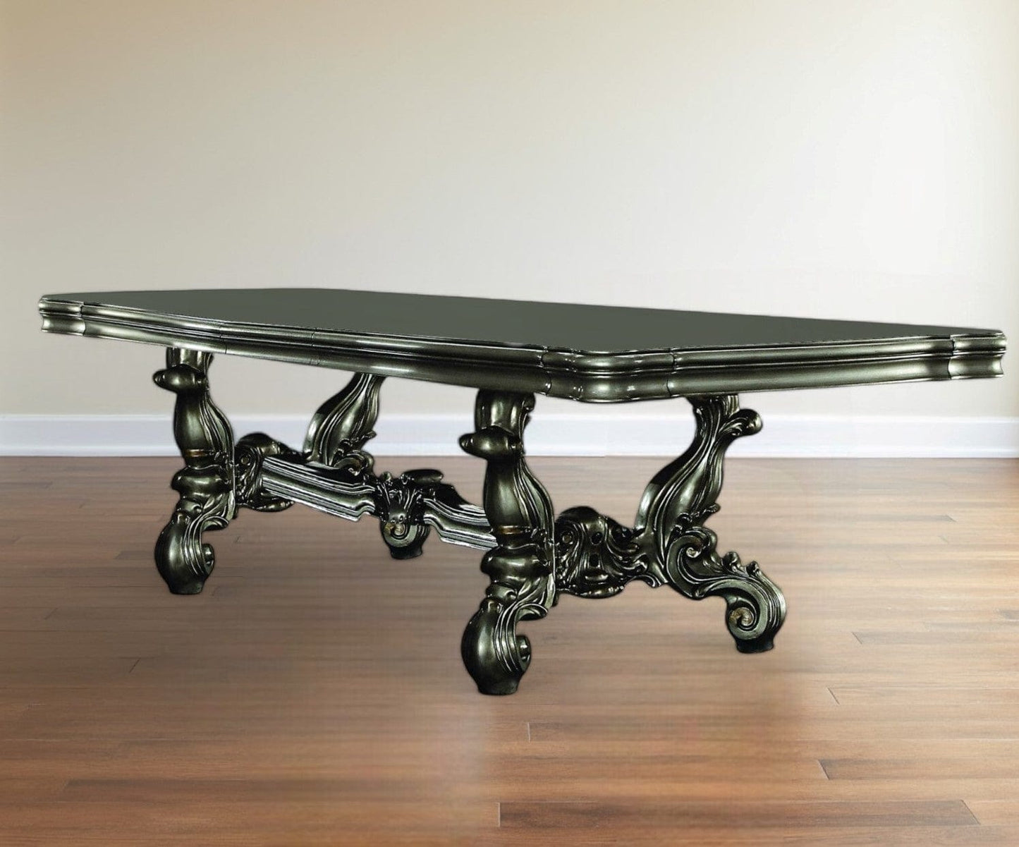 46" Green Solid Wood Trestle Base Dining Table - Homeroots - Flyclothing LLC