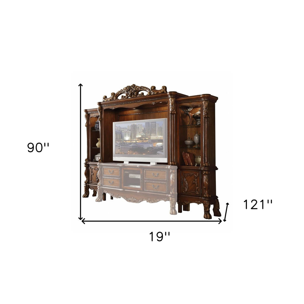 19" Brown Wood Cabinet Enclosed Storage Entertainment Center - Homeroots - Flyclothing LLC