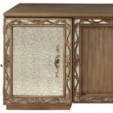 32" Brown Executive Desk With Two Cabinets - Homeroots
