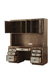 66" Gold Mirrored Computer Desk With Hutch With Three Cabinets Seven Drawers - Homeroots