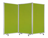 Green Rolling Three Panel Room Divider Screen - Homeroots - Flyclothing LLC