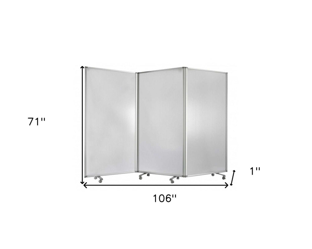 106 X 1 X 71 White Metal And Pvc Resilient - Screen - Homeroots - Flyclothing LLC