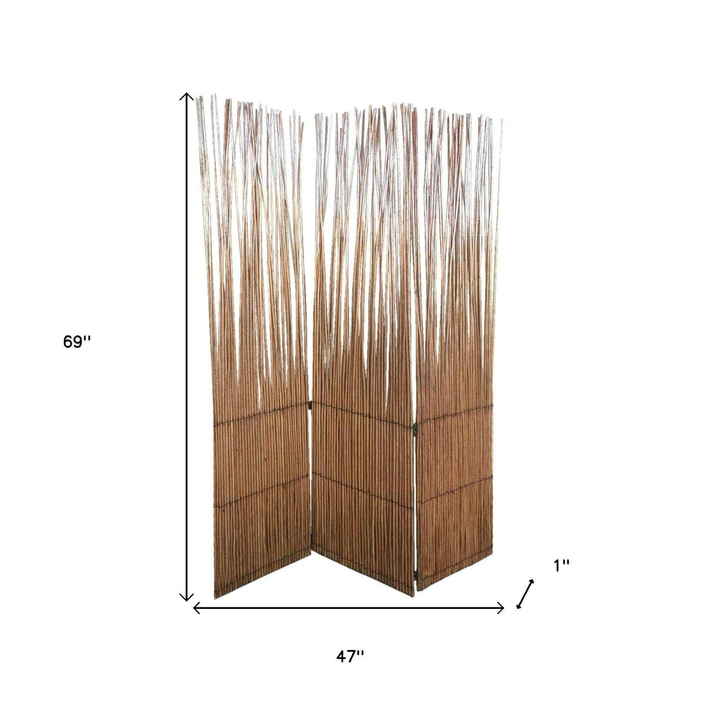 Three Panel Natural Willow Room Divider Screen - Homeroots - Flyclothing LLC
