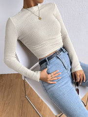 Round Neck Long Sleeve T-Shirt - Trendsi