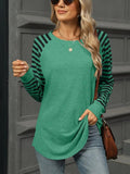 Striped Round Neck Long Sleeve T-Shirt - Trendsi