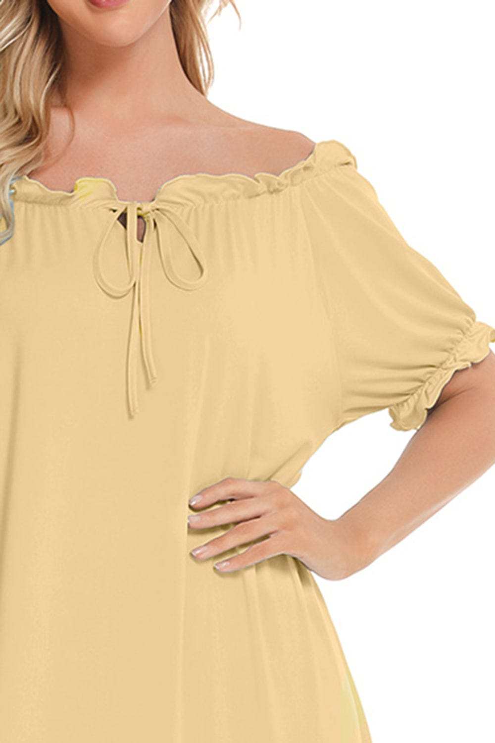 Lace Detail Short Sleeve Lounge Dress - Trendsi - Flyclothing LLC