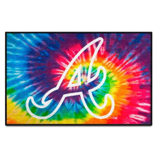 Atlanta Braves Tie Dye Starter Mat Accent Rug - 19in. x 30in. - Atlanta Braves