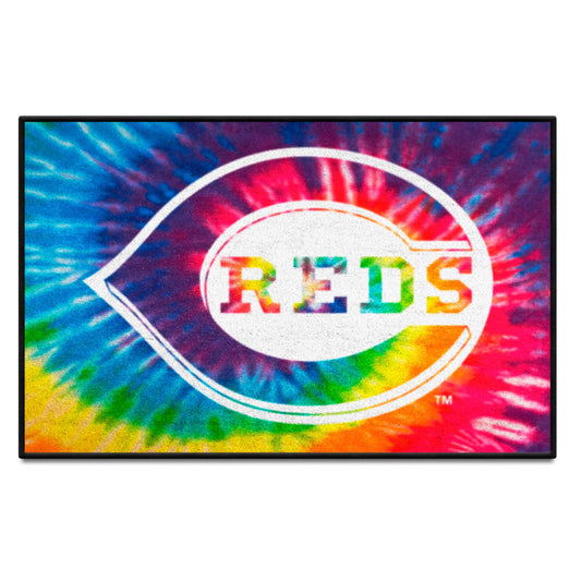 Cincinnati Reds Tie Dye Starter Mat Accent Rug - 19in. x 30in. - Cincinnati Reds