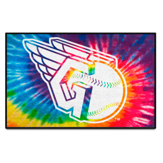 Cleveland Guardians Tie Dye Starter Mat Accent Rug - 19in. x 30in. - Cleveland Guardians