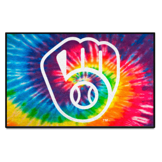 Milwaukee Brewers Tie Dye Starter Mat Accent Rug - 19in. x 30in.