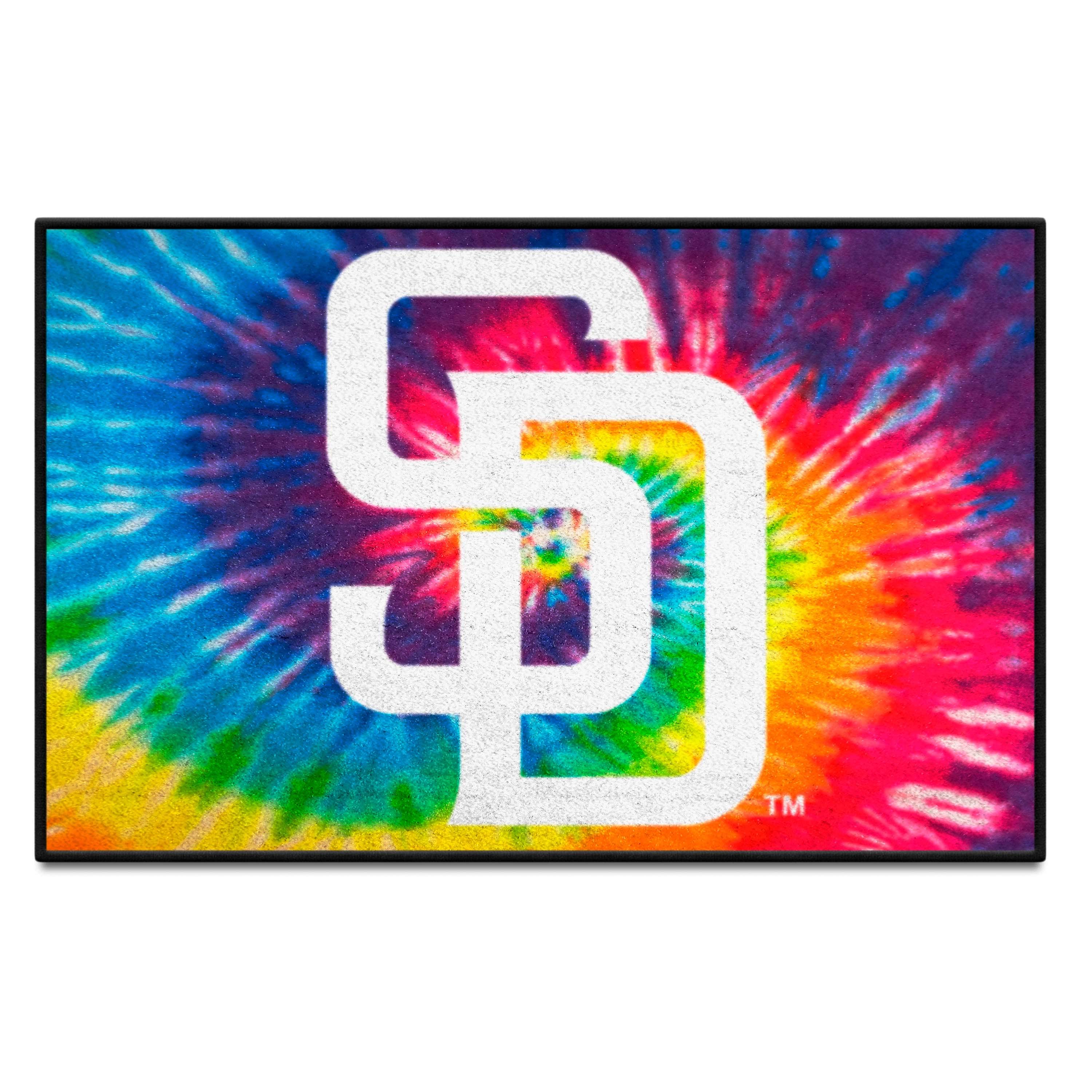 San Diego Padres Tie Dye Starter Mat Accent Rug - 19in. x 30in. - San Diego Padres