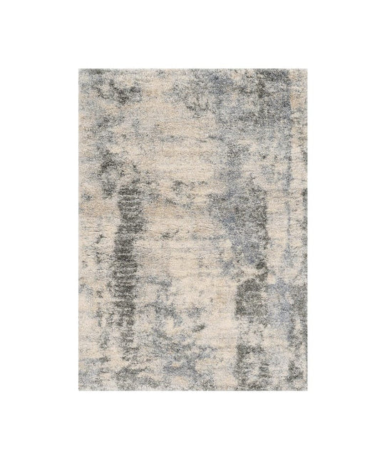 8' X 10' Ivory Blue Machine Woven Abstract Indoor Area Rug