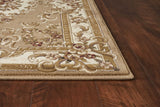 8' X 11' Beige Ivory Machine Woven Hand Carved Floral Medallion Indoor Area Rug - Homeroots - Flyclothing LLC