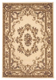 8' X 11' Ivory Machine Woven Hand Carved Floral Medallion Indoor Area Rug - Homeroots