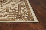 8' X 11' Ivory Machine Woven Hand Carved Floral Medallion Indoor Area Rug - Homeroots - Flyclothing LLC