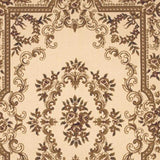 8' X 11' Ivory Machine Woven Hand Carved Floral Medallion Indoor Area Rug - Homeroots - Flyclothing LLC
