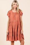 Mittoshop Lace Detail Ruffled Button Down Tiered Dress - Trendsi