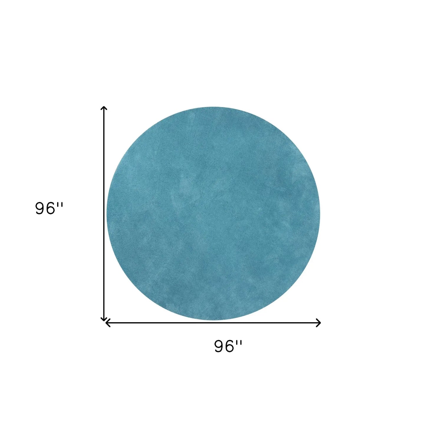 8' Round Polyester Highlighter Blue Area Rug - Homeroots - Flyclothing LLC