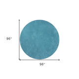 8' Round Polyester Highlighter Blue Area Rug - Homeroots - Flyclothing LLC