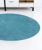 8' Round  Polyester Highlighter Blue Area Rug - Homeroots