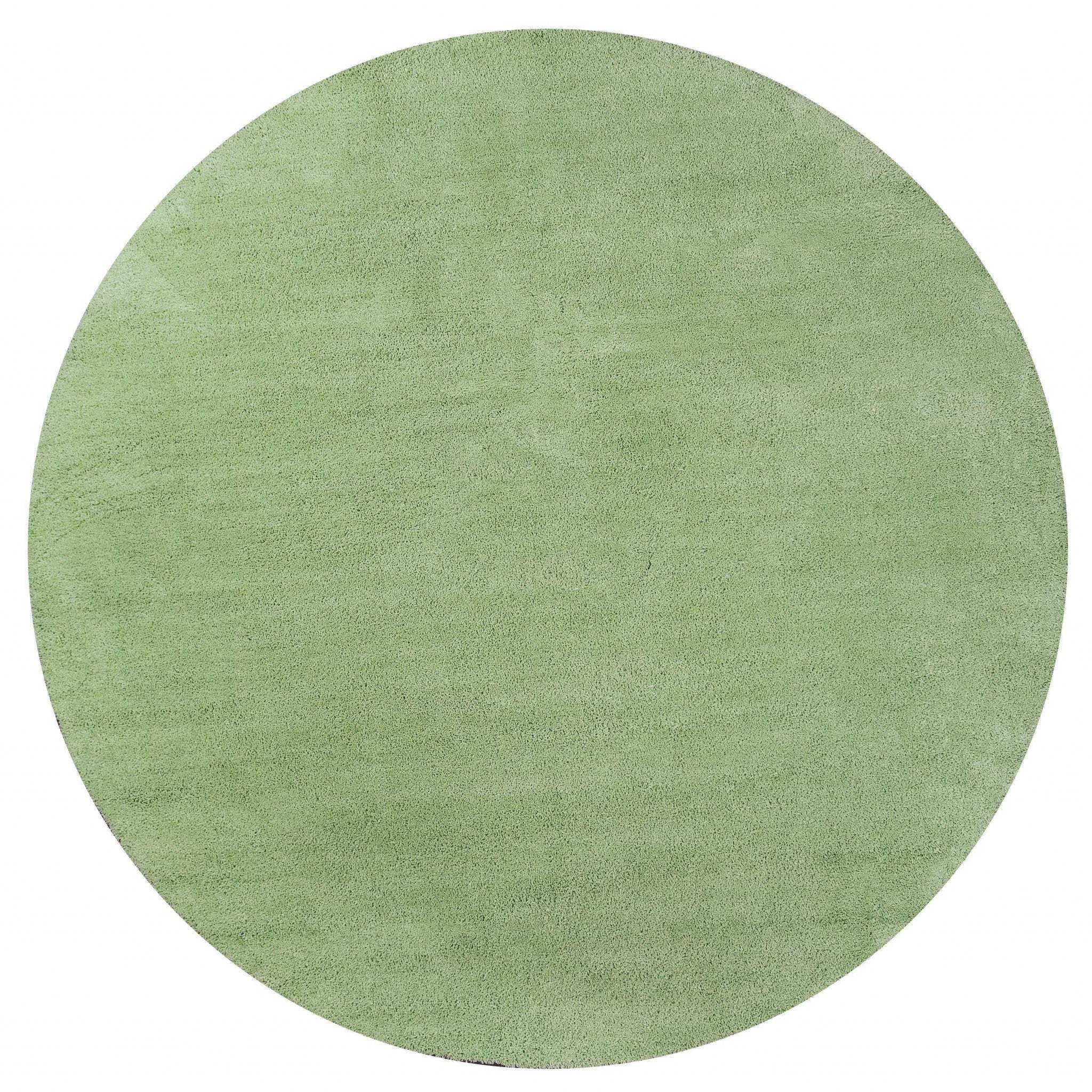 8' Green Round Hand Woven Area Rug - Homeroots - Flyclothing LLC