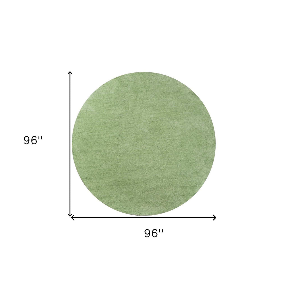 8' Green Round Hand Woven Area Rug - Homeroots - Flyclothing LLC