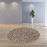 8' Beige Heather Round Indoor Shag Rug - Homeroots - Flyclothing LLC
