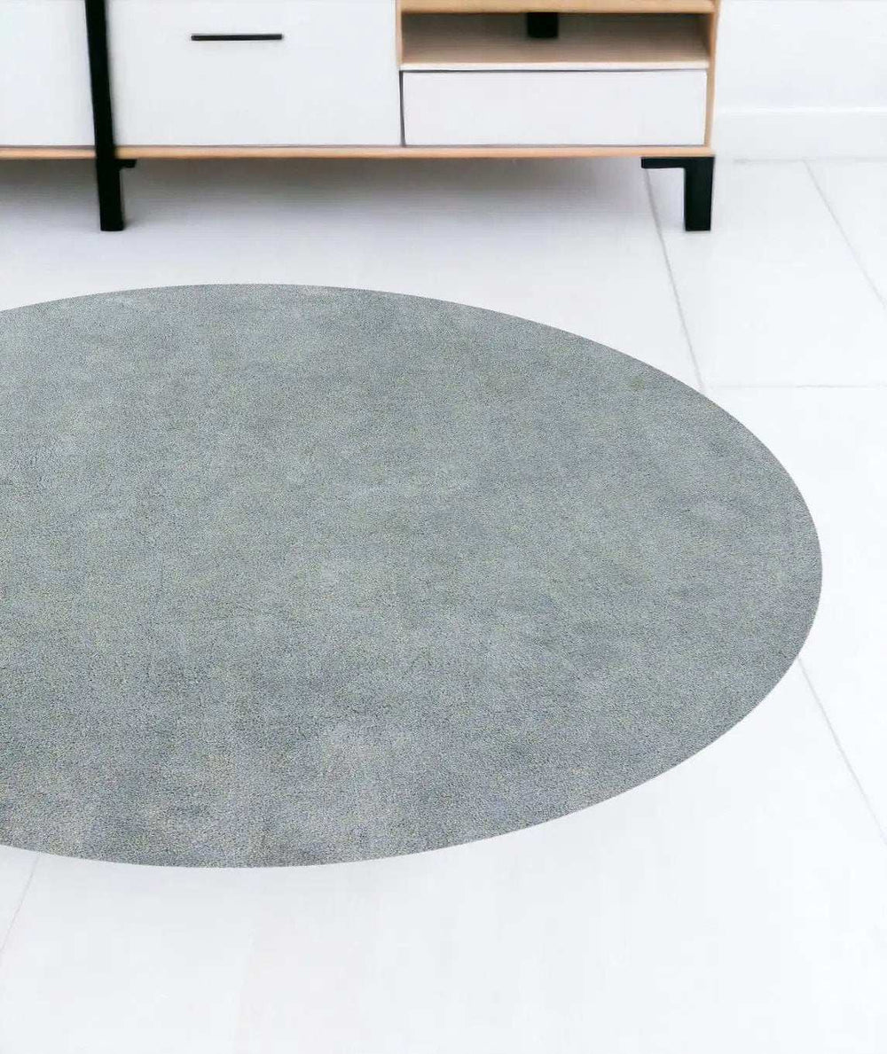 8' Round Polyester Blue Heather Area Rug - Homeroots - Flyclothing LLC