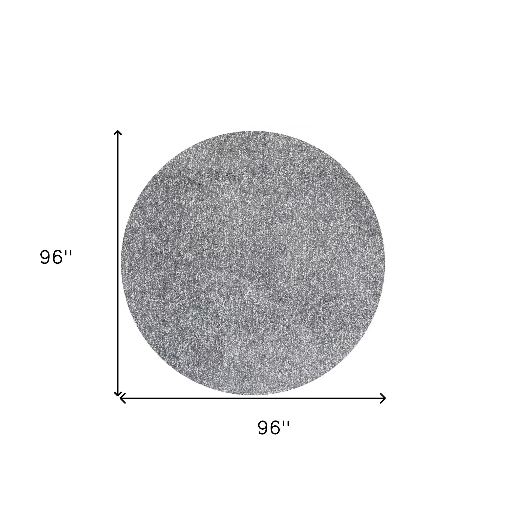 8' Gray Round Hand Woven Area Rug - Homeroots - Flyclothing LLC