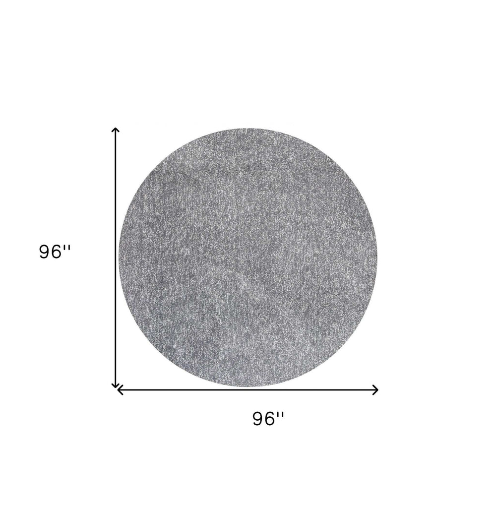 8' Gray Round Hand Woven Area Rug - Homeroots - Flyclothing LLC