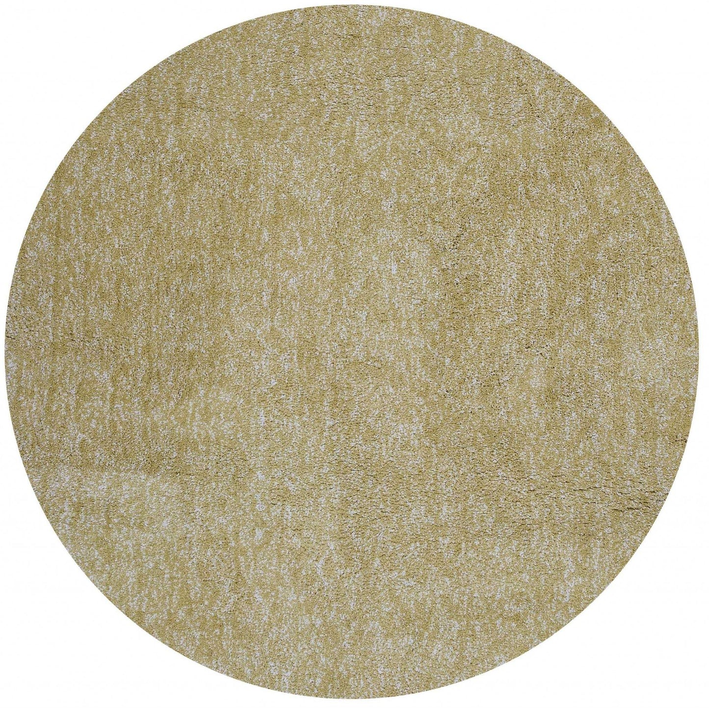 8' Round Polyester Yellow Heather Area Rug - Homeroots - Flyclothing LLC