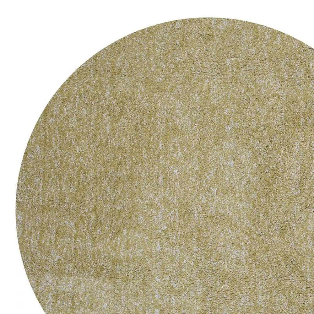 8' Round Polyester Yellow Heather Area Rug - Homeroots - Flyclothing LLC
