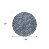 8' Indigo Ivory Heather Round Indoor Shag Rug - Homeroots - Flyclothing LLC