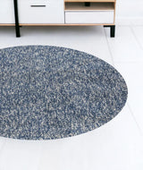 8' Indigo Ivory Heather Round Indoor Shag Rug - Homeroots - Flyclothing LLC