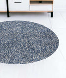 8' Indigo Ivory Heather Round Indoor Shag Rug - Homeroots - Flyclothing LLC
