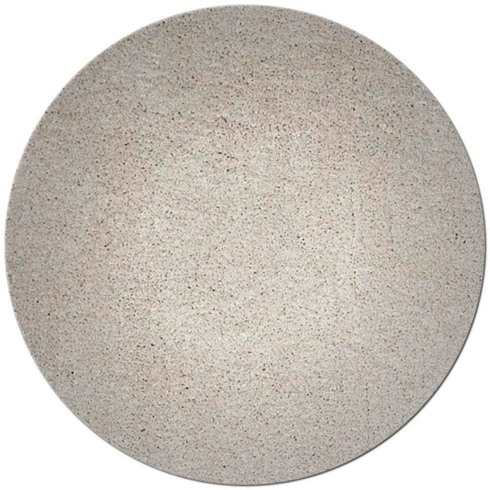 8' Round Polyester Ivory Area Rug - Homeroots - Flyclothing LLC