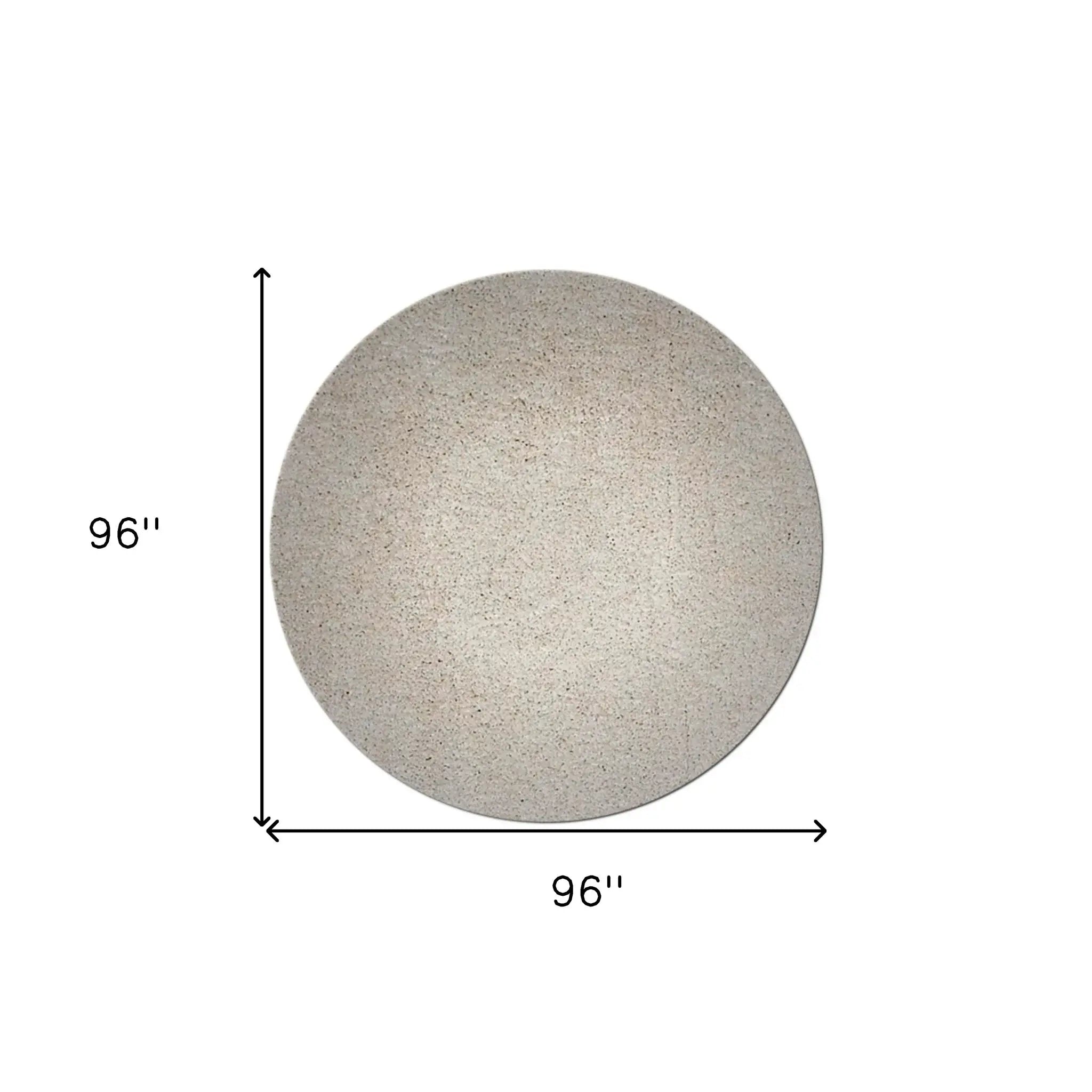 8' Round Polyester Ivory Area Rug - Homeroots - Flyclothing LLC