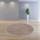 8' Beige Round Indoor Shag Rug - Homeroots - Flyclothing LLC