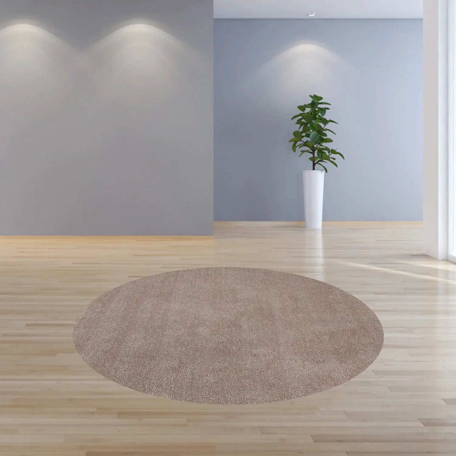 8' Beige Round Indoor Shag Rug - Homeroots - Flyclothing LLC
