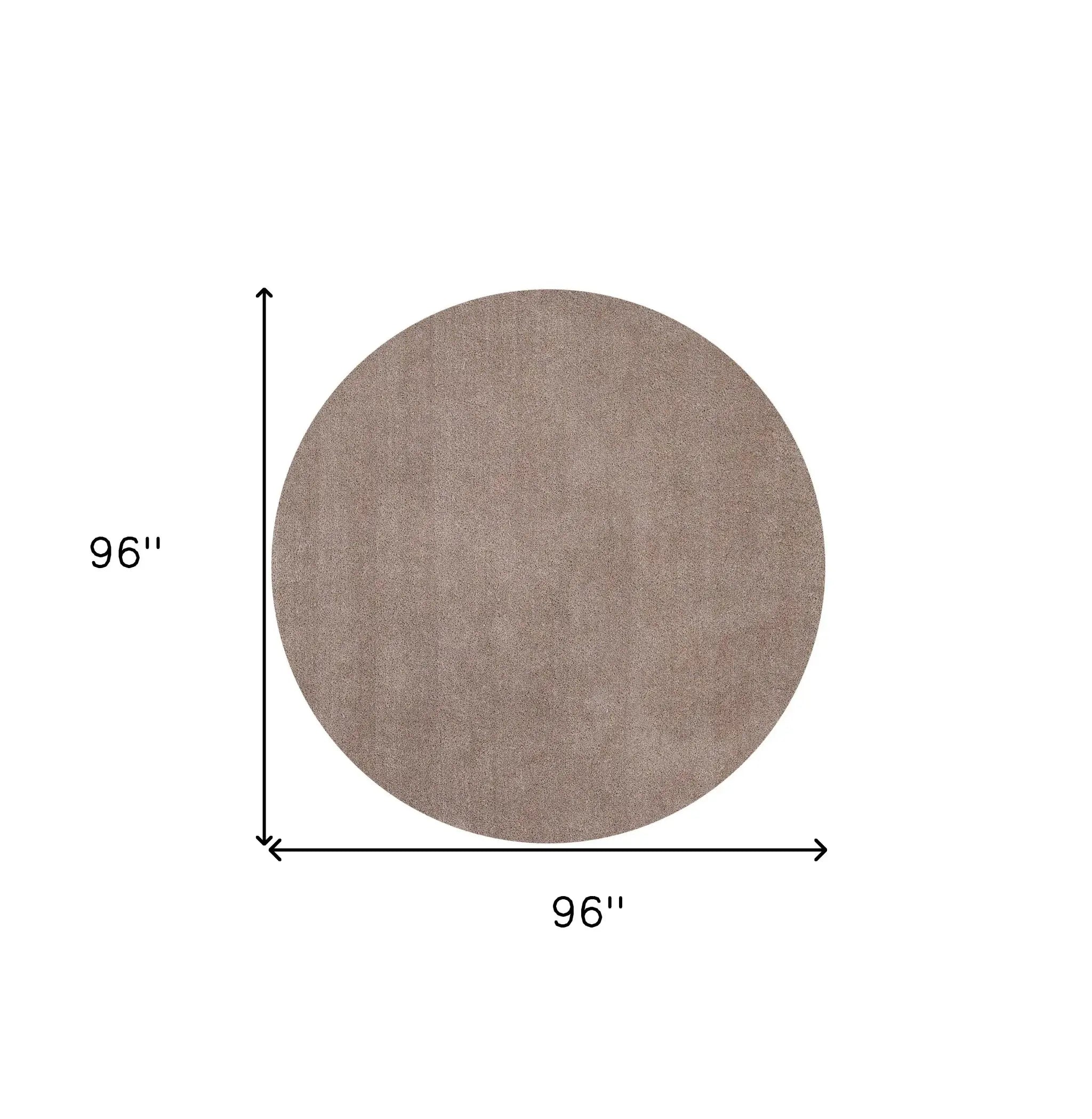 8' Beige Round Indoor Shag Rug - Homeroots - Flyclothing LLC